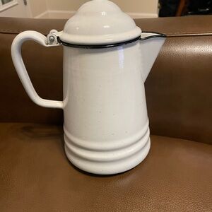 White Enamel Coffee Pot